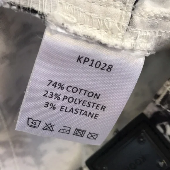 KOOKAI womens 38 high rise skinny stretch jeans black grey white zip front - Picture 3 of 16